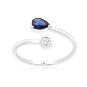 WHITE GOLD SAPPHIRE & DIAMOND RING WH3758S