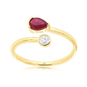 YELLOW GOLD RUBY & DIAMOND RING H3758RB