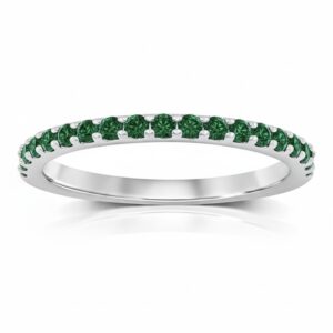 WHITE GOLD EMERALD RING M6489