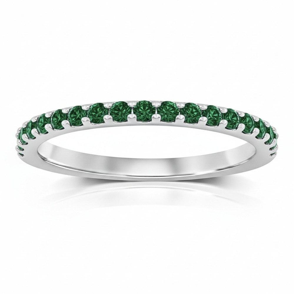WHITE GOLD EMERALD RING M6489
