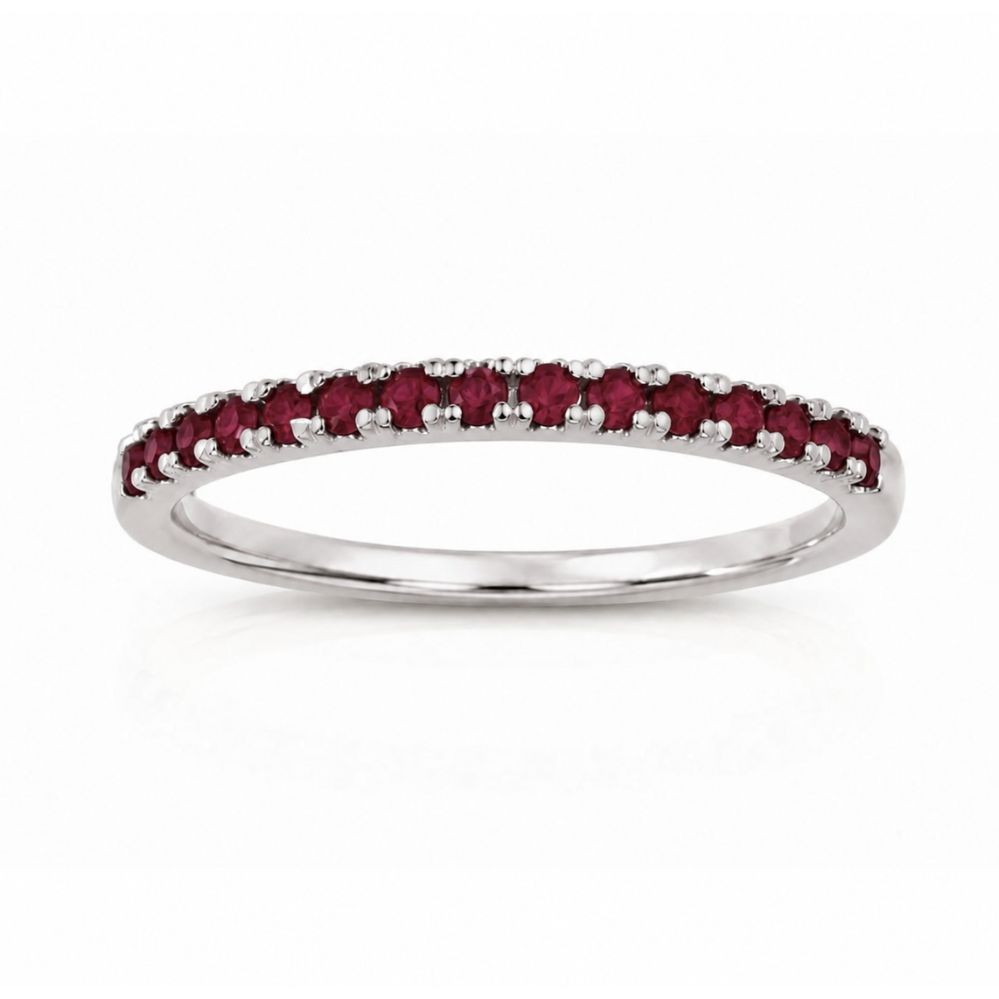 WHITE GOLD RUBY BAND M6491
