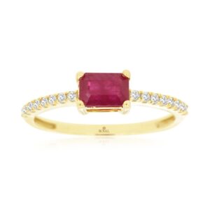 YELLOW GOLD RUBY & DIAMOND RING H1674RB