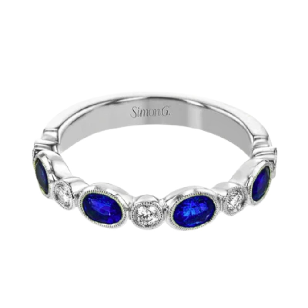 SIMON G. PARADISE SAPPHIRE & DIAMOND RING LR2462