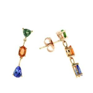 ROSE GOLD MULTI COLORED STONES NECKLACE ER1327MT