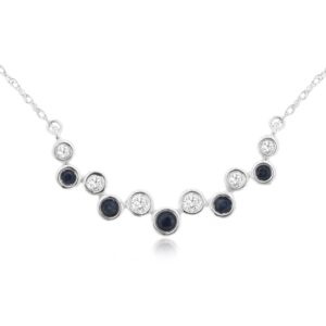 WHITE GOLD SAPPHIRE & DIAMOND NECKLACE WH3594S