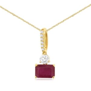 YELLOW GOLD RUBY & DIAMOND PENDANT H3785RB