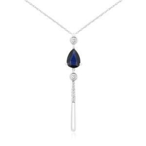 WHITE GOLD SAPPHIRE & DIAMOND PENDANT WH3755S
