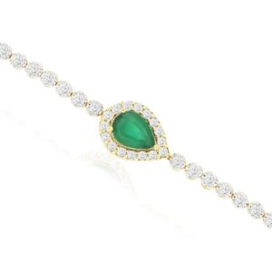YELLOW GOLD EMERALD & DIAMOND BRACELET H2493EM