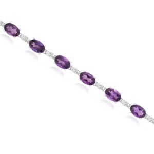 WHITE GOLD AMETHYST & DIAMOND BRACELET WH3852A