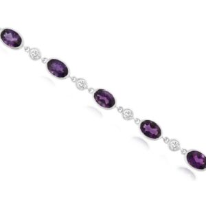 WHITE GOLD AMETHYST & DIAMOND BRACELET WH3851A