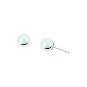 WHITE GOLD BALL STUD EARRINGS 5Q608A