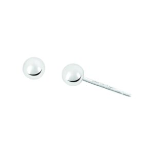 WHITE GOLD BALL STUD EARRINGS 5Q401A