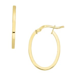 YELLOW GOLD OVAL HOOP EARRINGS 5P102