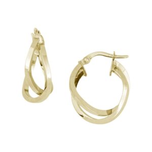 YELLOW GOLD TWISTED HOOP EARRINGS 5R109
