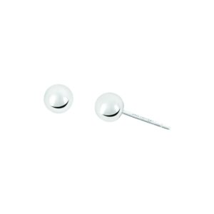 WHITE GOLD BALL STUD EARRINGS 5Q606A