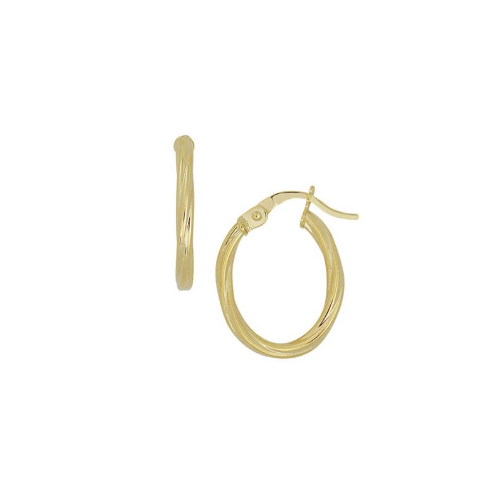 YELLOW GOLD TINY OVAL HOOP EARRINGS 5Q422