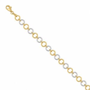 YELLOW & WHITE GOLD ALTERNATING LINK BRACELET 1T294X/0725