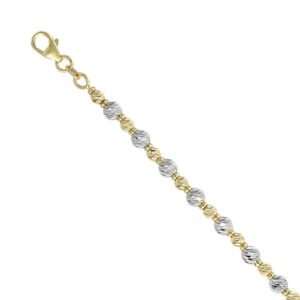 YELLOW & WHITE GOLD BEAD BRACELET 1E220X/0725