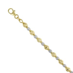 YELLOW & WHITE GOLD BEAD BRACELET 1E219X/0725