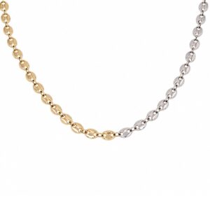 YELLOW & WHITE GOLD PUFFED MARINER BRACELETS 1T487X/0725
