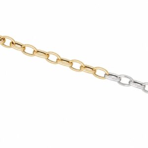 YELLOW & WHITE GOLD OVAL LINK BRACELET 1T474X/0725