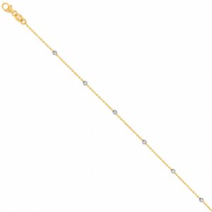 YELLOW & WHITE GOLD BEAD STATION NECKLACE 1Q249X/0750