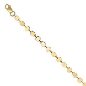 YELLOW GOLD CIRCLE LEAF LINKS BRACELET 1T320/0725