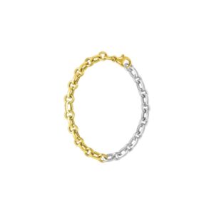 YELLOW & WHITE GOLD ROLLO LINK BRACELET 1F168X/0750