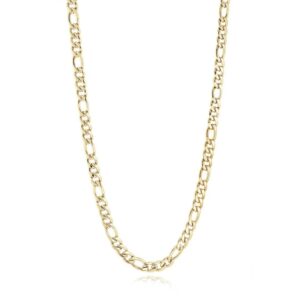 ITALGEM STEEL GOLD-IP FIGARO LINK CHAIN SYN31-22