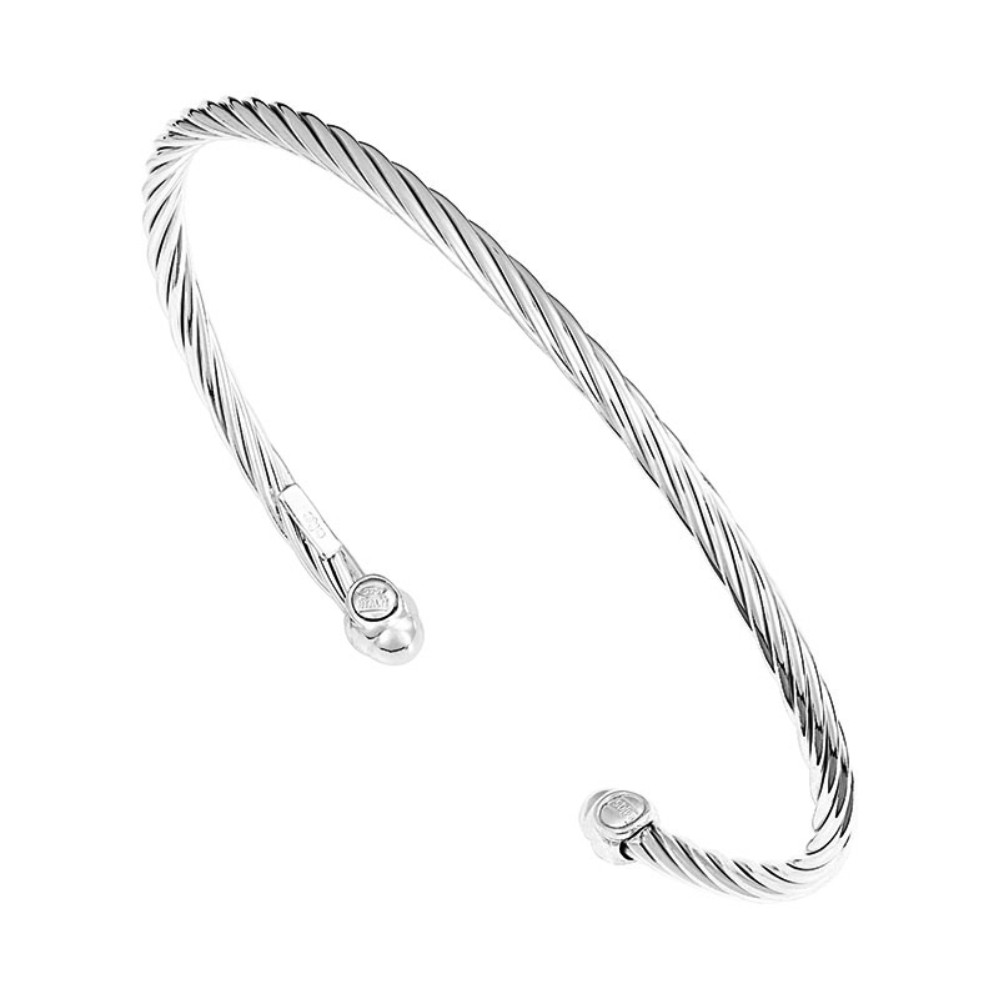 STERLING SILVER TWISTED PATTERN BRACELET 1J828S-CUFF