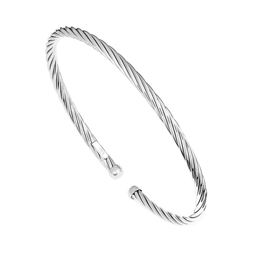 STERLING SILVER TWISTED PATTERN CUFF BRACELET 1J824S-CUFF