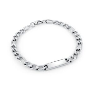 ITALGEM STEEL FIGARO LINK BRACELET SMB479-N1-8
