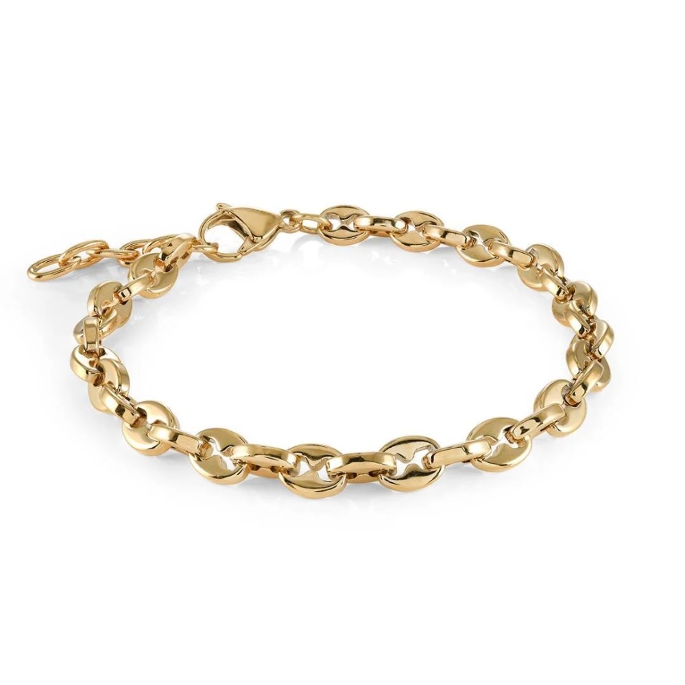 ITALGEM STEEL BEAN-LINK BRACELET SMB828-GO7.5+1