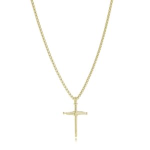 ITALGEM STEEL NAIL-CROSS NECKLACE SC255-GO