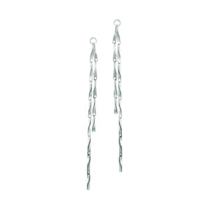 STERLING SILVER DIAMOND CUT 2-STRAND EARRINGS 5D809S