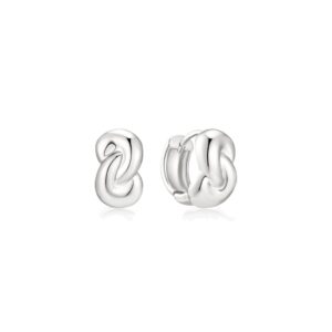 ANIA HAIE SILVER ROPE TWIST HUGGIE HOOP EARRINGS E077-03H