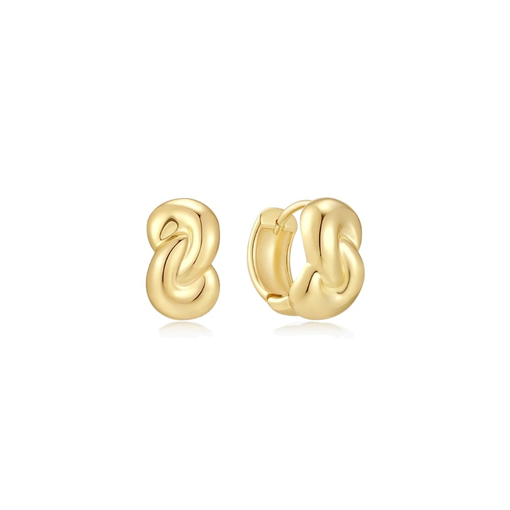 ANIA HAIE GOLD ROPE TWIST HUGGIE HOOP EARRINGS E077-03G