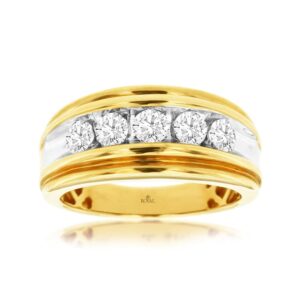 YELLOW & WHITE GOLD DIAMOND RING C7822D
