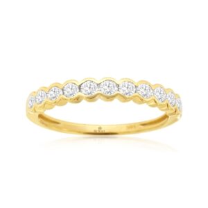 YELLOW GOLD DIAMOND WEDDING BAND H4035D