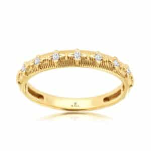 YELLOW GOLD DIAMOND WEDDING BAND H4454D