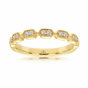 YELLOW GOLD DIAMOND WEDDING BAND H2628D