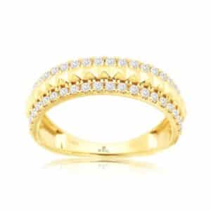 YELLOW GOLD DIAMOND WEDDING BAND H4497D