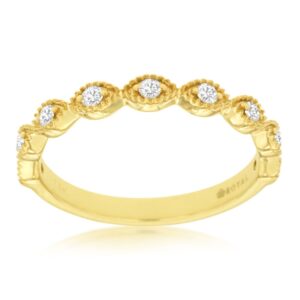 YELLOW GOLD DIAMOND WEDDING BAND C8435D