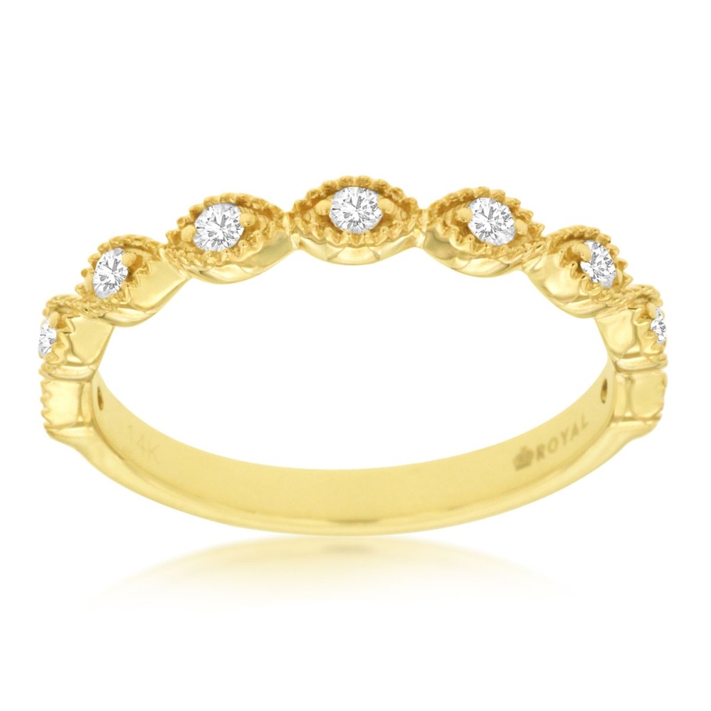 YELLOW GOLD DIAMOND WEDDING BAND C8435D