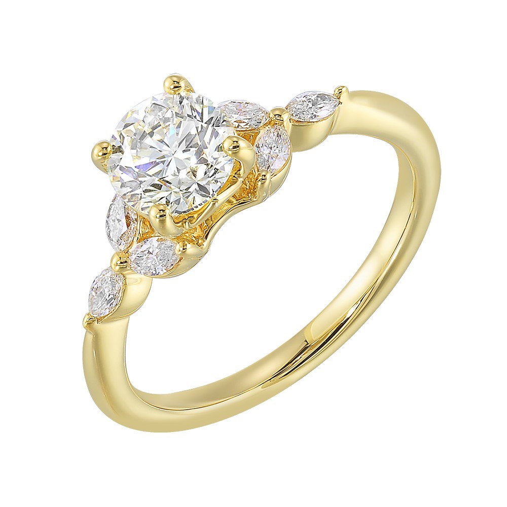 YELLOW GOLD DIAMOND SEMI-MOUNT W4981RN150SM-4YB