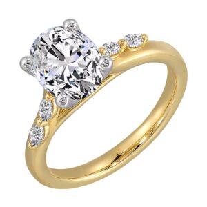 YELLOW & WHITE GOLD DIAMOND ACCENT SEMI-MOUNT RING W7081ON200SM-4YW