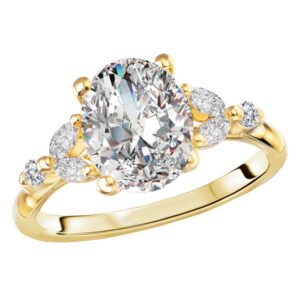 YELLOW GOLD DIAMOND SEMI-MOUNT RING 160125-OV200Y