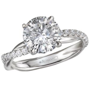 WHITE GOLD DIAMOND TWIST SEMI-MOUNT RING 160131-RD200