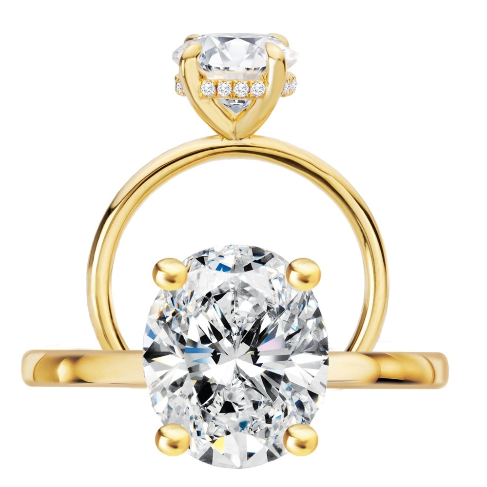 YELLOW GOLD SEMI-MOUNT RING 160151-OV300Y