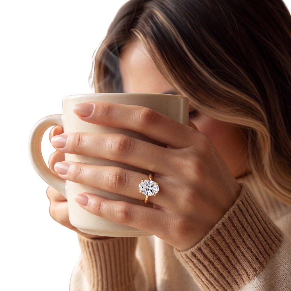 YELLOW GOLD SEMI-MOUNT RING 160151-OV300Y